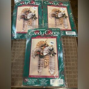 NIP lot 3 Winter Wonderland Candy Canes" craft kit by Wrights